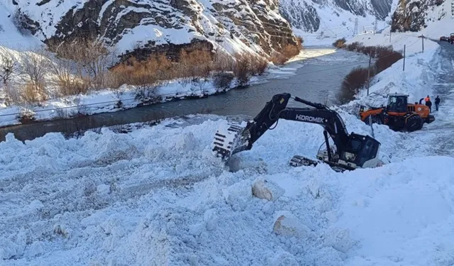 Çığ düşen Hakkari-Van kara yolu kontrollü olarak ulaşıma açıldı